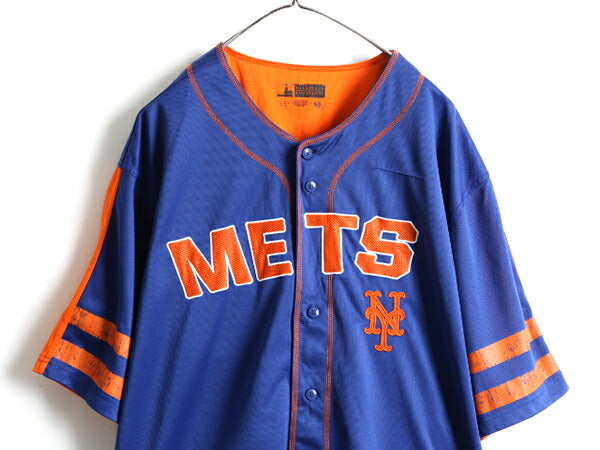 大きいサイズ XL ■ MLB オフィシャル TRUE FAN ニューヨーク メッツ 半袖 ベースボール シャツ メンズ / ゲームシャツ ユニフォーム 野球