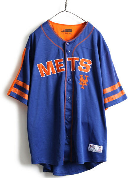 大きいサイズ XL ■ MLB オフィシャル TRUE FAN ニューヨーク メッツ 半袖 ベースボール シャツ メンズ / ゲームシャツ ユニフォーム 野球