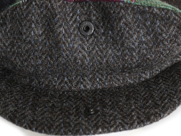 アイルランド製 ジョンヘンリー ツイード パッチワーク ハンチング キャップ メンズ レディース XL 帽子 ウール キャスケット 大きいサイズ