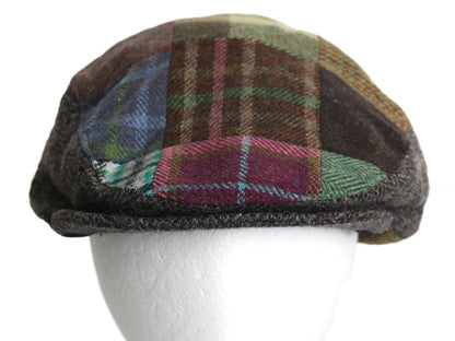 アイルランド製 ジョンヘンリー ツイード パッチワーク ハンチング キャップ メンズ レディース XL 帽子 ウール キャスケット 大きいサイズ