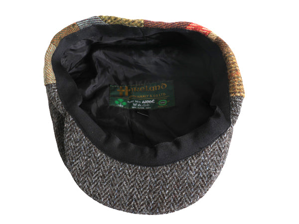 アイルランド製 ジョンヘンリー ツイード パッチワーク ハンチング キャップ メンズ レディース XL 帽子 ウール キャスケット 大きいサイズ