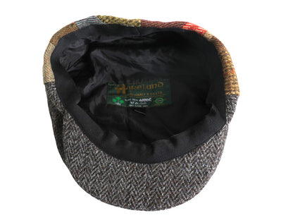 アイルランド製 ジョンヘンリー ツイード パッチワーク ハンチング キャップ メンズ レディース XL 帽子 ウール キャスケット 大きいサイズ