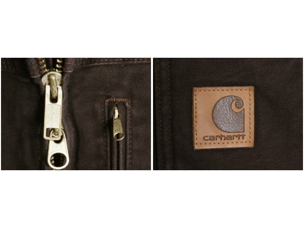 US企画 カーハート リッジ コート メンズ M C61 裏 ボア パイル フリース フルジップ ダック ジャケット ブルゾン ワーク カバーオール 茶