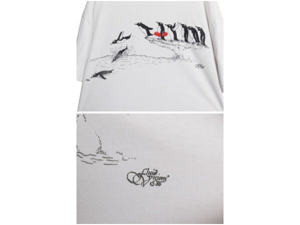 90s USA製 ペンギン アート イラスト プリント Tシャツ メンズ XL オールド キャラクター グラフィック シングルステッチ 大きいサイズ 白