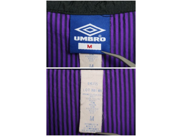 90s アンブロ ハーフジップ ナイロン ジャケット メンズ M オールド プルオーバー ハイネック ブルゾン ウィンドブレーカー サッカー 薄手