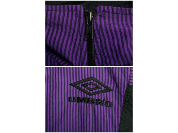 90s アンブロ ハーフジップ ナイロン ジャケット メンズ M オールド プルオーバー ハイネック ブルゾン ウィンドブレーカー サッカー 薄手