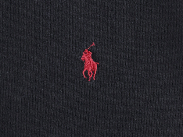 ポロ ラルフローレン フルジップ スウェット フード パーカー メンズ XL / 裏起毛 ヘビーウェイト ポニー 刺繍 無地 大きいサイズ ブラック