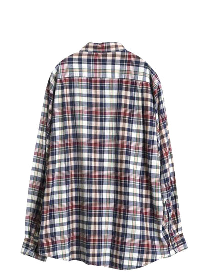 90s J PRESS マドラス チェック 長袖 ボタンダウン シャツ メンズ L / オールド 長袖シャツ コットン ポケット付き 薄手 BD マルチカラー