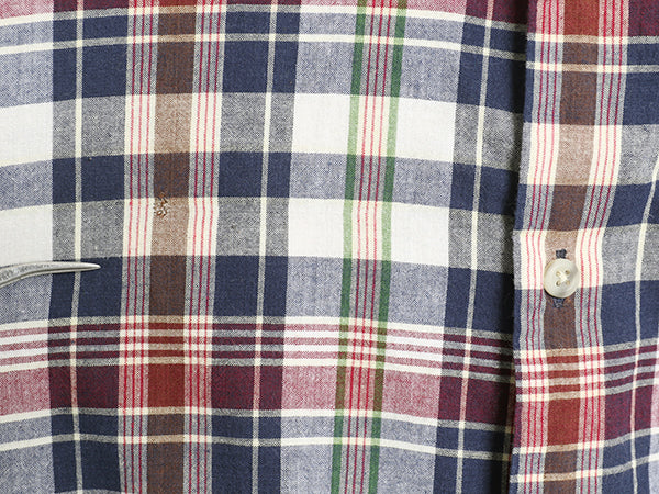 90s J PRESS マドラス チェック 長袖 ボタンダウン シャツ メンズ L / オールド 長袖シャツ コットン ポケット付き 薄手 BD マルチカラー