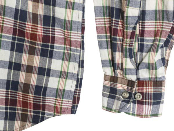 90s J PRESS マドラス チェック 長袖 ボタンダウン シャツ メンズ L / オールド 長袖シャツ コットン ポケット付き 薄手 BD マルチカラー