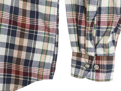 90s J PRESS マドラス チェック 長袖 ボタンダウン シャツ メンズ L / オールド 長袖シャツ コットン ポケット付き 薄手 BD マルチカラー
