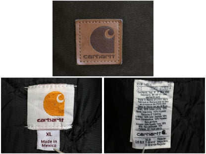 US企画 カーハート トラディショナル コート メンズ XL / ダック ジャケット 中綿 キルティング ライナー ハーフ コート 大きいサイズ 黒