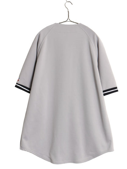 00s ヤンキース ベースボール シャツ メンズ XL オールド MLB オフィシャル ラッセル 大リーグ ユニフォーム ゲームシャツ 大きいサイズ 灰