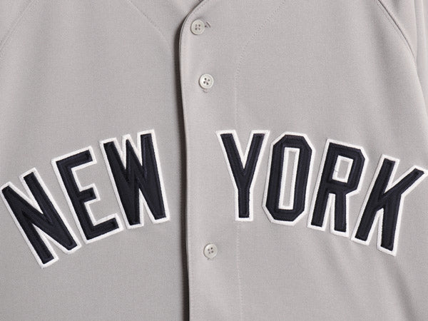 00s ヤンキース ベースボール シャツ メンズ XL オールド MLB オフィシャル ラッセル 大リーグ ユニフォーム ゲームシャツ 大きいサイズ 灰