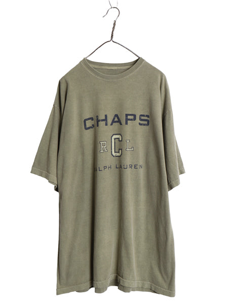 チャップス ラルフローレン プリント 半袖 Tシャツ メンズ XXL 程 ポロ コットン カットソー クルーネック 大きいサイズ ヘビーウェイト 緑