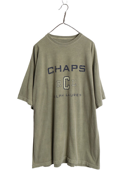 チャップス ラルフローレン プリント 半袖 Tシャツ メンズ XXL 程 ポロ コットン カットソー クルーネック 大きいサイズ ヘビーウェイト 緑