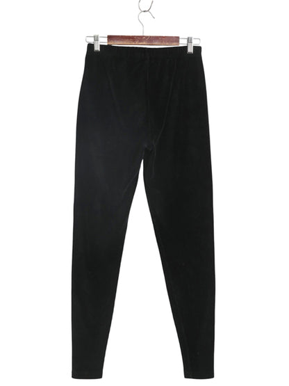 90s ローレン ラルフローレン 太畝 コーデュロイ スキニー パンツ レディース L オールド ストレッチ イージー レギンス シンプル 無地 黒