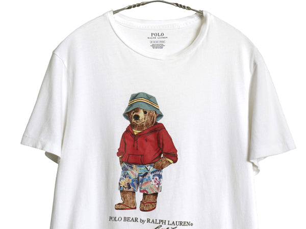 ポロベア ポロ ラルフローレン プリント 半袖 Tシャツ メンズ レディース M 小さめ / キャラクター カットソー シングルステッチ ホワイト