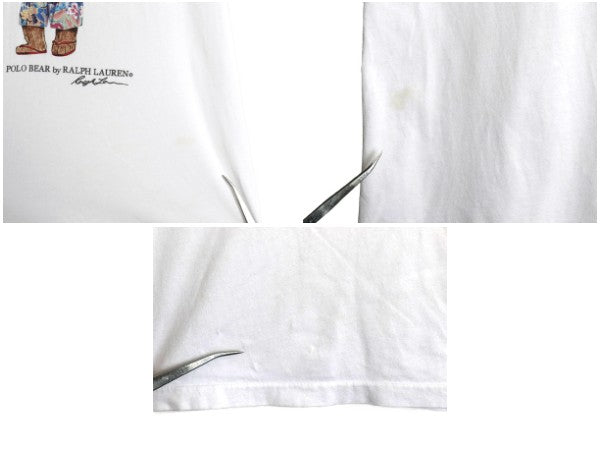 ポロベア ポロ ラルフローレン プリント 半袖 Tシャツ メンズ レディース M 小さめ / キャラクター カットソー シングルステッチ ホワイト