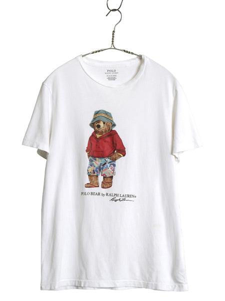 ポロベア ポロ ラルフローレン プリント 半袖 Tシャツ メンズ レディース M 小さめ / キャラクター カットソー シングルステッチ ホワイト