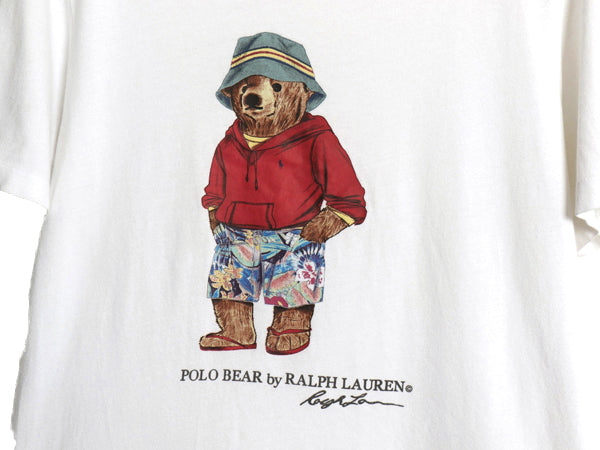 ポロベア ポロ ラルフローレン プリント 半袖 Tシャツ メンズ レディース M 小さめ / キャラクター カットソー シングルステッチ ホワイト