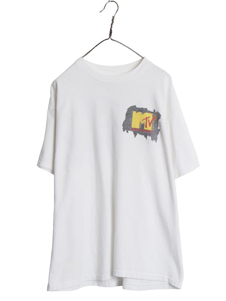 90s USA製 ★ MTV イラスト プリント Tシャツ メンズ XL / オールド 企業物 当時物 シングルステッチ 音楽 グラフィック ヘビーウェイト 白