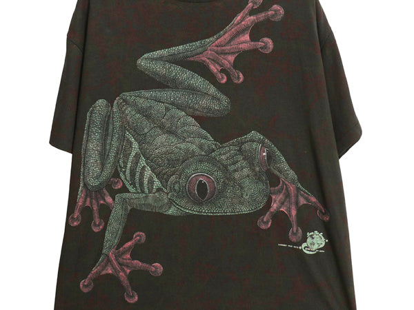 80s USA製 カメレオン イラスト オールオーバー プリント Tシャツ メンズ M ヴィンテージ アニマル アート グラフィック シングルステッチ