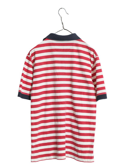 90s エルエルビーン ボーダー 鹿の子 半袖 ポロシャツ メンズ S Ｍ オールド 半袖シャツ コットン カットソー トップス ツートン ボックス