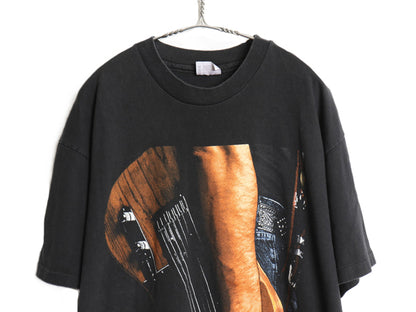 90s USA製 ブルーススプリングスティーン ツアー 両面 イラスト プリント Tシャツ メンズ XL 古着 オールド ロック バンド 大きいサイズ 黒