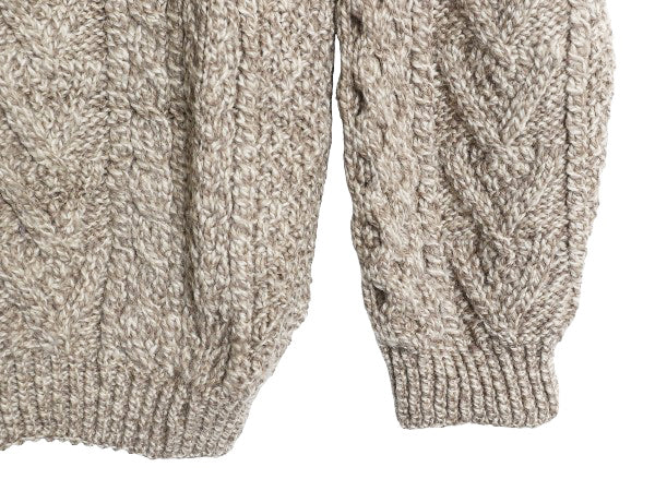 Blarney Woolen Mills フィッシャーマン ニット セーター メンズ レディース М 手編み ハンドメイド メリノ ウール アラン ケーブル 無地