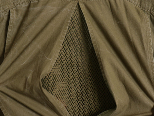 90s エディーバウアー サファリ ベスト メンズ L / 旧タグ オールド アウトドア ハンティング 前開き 多ポケット 重ね着 フルジップ カーキ