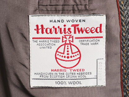 90s ハリスツイード テーラード ジャケット メンズ L 程/ オールド ウール ツイード ブレザー マルチカラー ストライプ トラッド シンプル