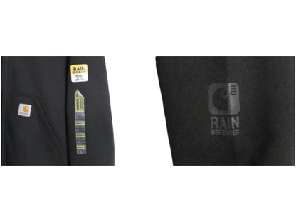 デッドストック US企画 カーハート フルジップ スウェット フード パーカー メンズ L 新品 裏 サーマル ジャケット トレーナー 撥水加工 黒