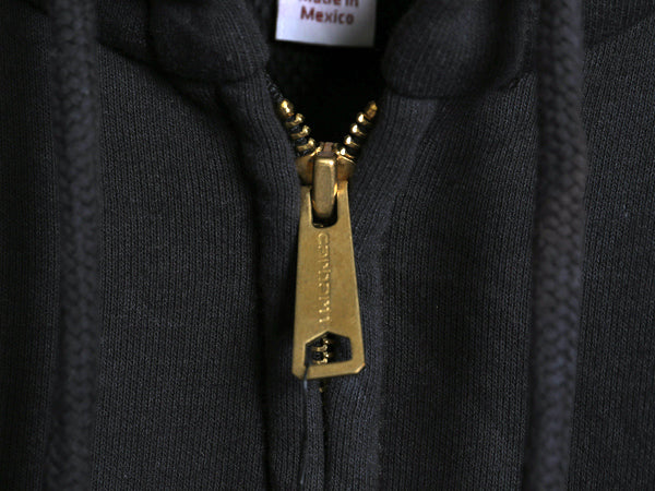 デッドストック US企画 カーハート フルジップ スウェット フード パーカー メンズ L 新品 裏 サーマル ジャケット トレーナー 撥水加工 黒