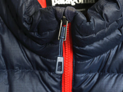 パタゴニア ダウン セーター ベスト メンズ XL / 古着 16年製 フルジップ 800フィル アウトドア パッカブル 重ね着 前開き 大きいサイズ 紺