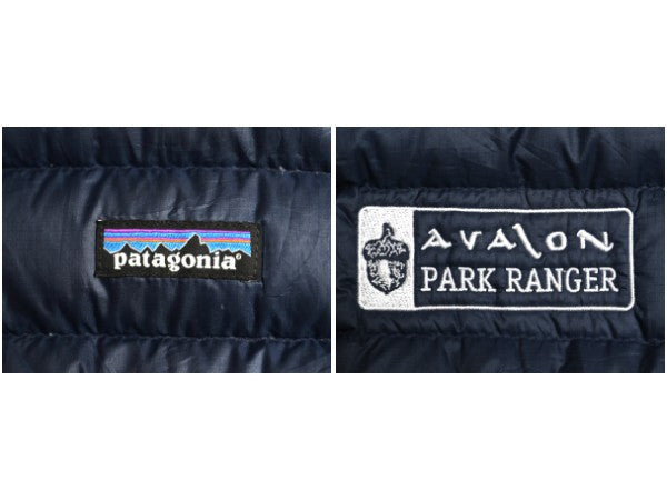 パタゴニア ダウン セーター ベスト メンズ XL / 古着 16年製 フルジップ 800フィル アウトドア パッカブル 重ね着 前開き 大きいサイズ 紺
