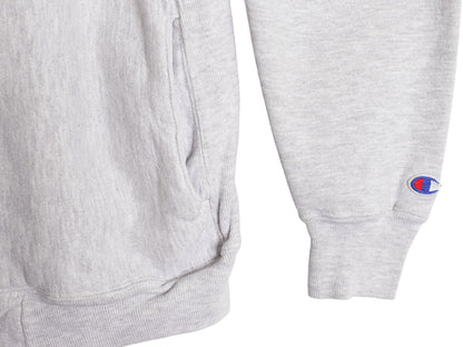  90s USA製 ★ チャンピオン リバースウィーブ スナップ カーディガン メンズ L スウェット トレーナー ポケット付き ワンポイント グレー