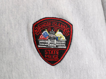  90s USA製 ★ チャンピオン リバースウィーブ スナップ カーディガン メンズ L スウェット トレーナー ポケット付き ワンポイント グレー