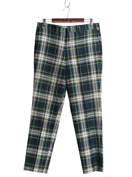 60s 70s USA製 ★ FARAH タータン チェック スラックス パンツ 実寸 33 28 程 古着 ヴィンテージ スリム ノータック ボトムス マルチカラー