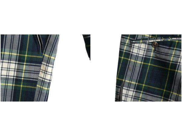 60s 70s USA製 ★ FARAH タータン チェック スラックス パンツ 実寸 33 28 程 古着 ヴィンテージ スリム ノータック ボトムス マルチカラー