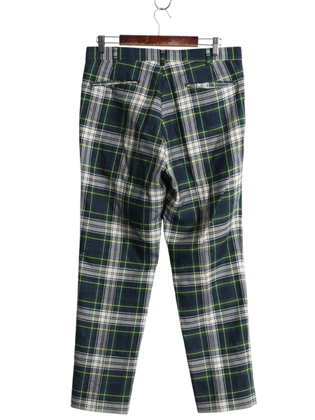 60s 70s USA製 ★ FARAH タータン チェック スラックス パンツ 実寸 33 28 程 古着 ヴィンテージ スリム ノータック ボトムス マルチカラー