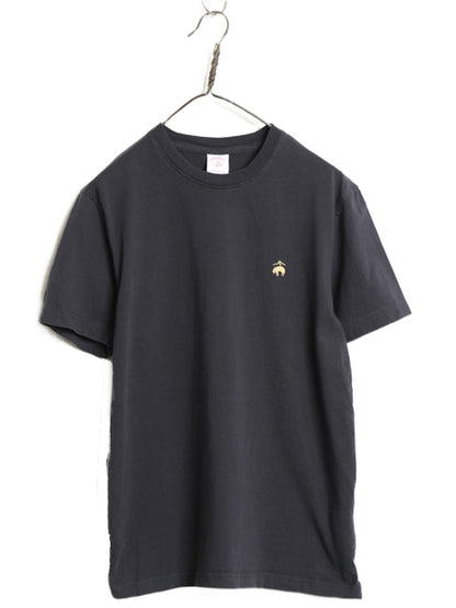ブルックスブラザーズ 半袖 Tシャツ メンズ M カットソー ワンポイント コットン シンプル クルーネック 無地 ボックス トップス ネイビー