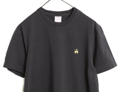 ブルックスブラザーズ 半袖 Tシャツ メンズ M カットソー ワンポイント コットン シンプル クルーネック 無地 ボックス トップス ネイビー