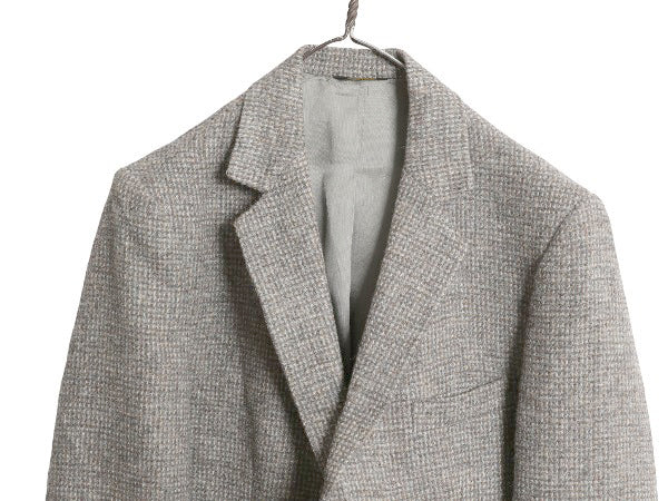 80s USA製 ハリスツイード テーラード ジャケット メンズ L 程/ ヴィンテージ ブレザー ツイード ウール トラッド カジュアル マルチカラー