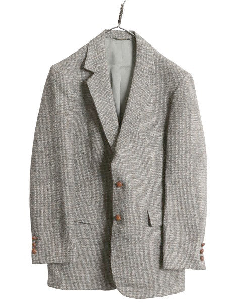 80s USA製 ハリスツイード テーラード ジャケット メンズ L 程/ ヴィンテージ ブレザー ツイード ウール トラッド カジュアル マルチカラー