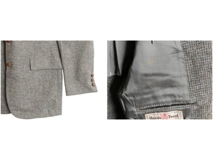 80s USA製 ハリスツイード テーラード ジャケット メンズ L 程/ ヴィンテージ ブレザー ツイード ウール トラッド カジュアル マルチカラー