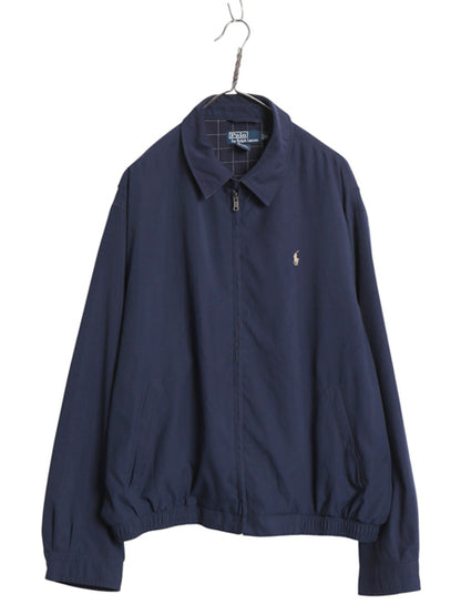 90s ポロ ラルフローレン スイングトップ ジャケット メンズ XL / オールド スムース 素材 フルジップ チェック ライナー付き 大きいサイズ