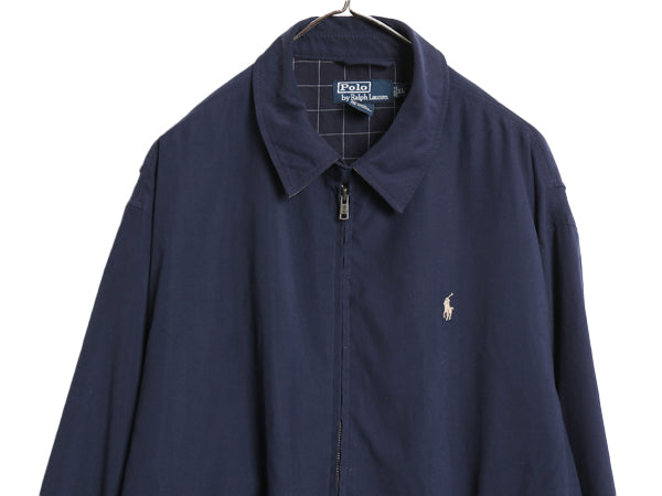 90s ポロ ラルフローレン スイングトップ ジャケット メンズ XL / オールド スムース 素材 フルジップ チェック ライナー付き 大きいサイズ