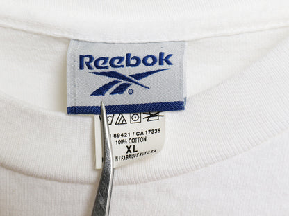 90s USA製 リーボック 長袖 Tシャツ メンズ XL オールド ロンT ヘビーウェイト コットン カットソー ワンポイント ロゴ 刺繍 大きいサイズ
