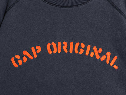  00s オールド ギャップ スウェット レディース XXL メンズ L 程 古着 トレーナー 裏起毛 ショート丈 短丈 大きいサイズ ロゴ刺繍 ネイビー